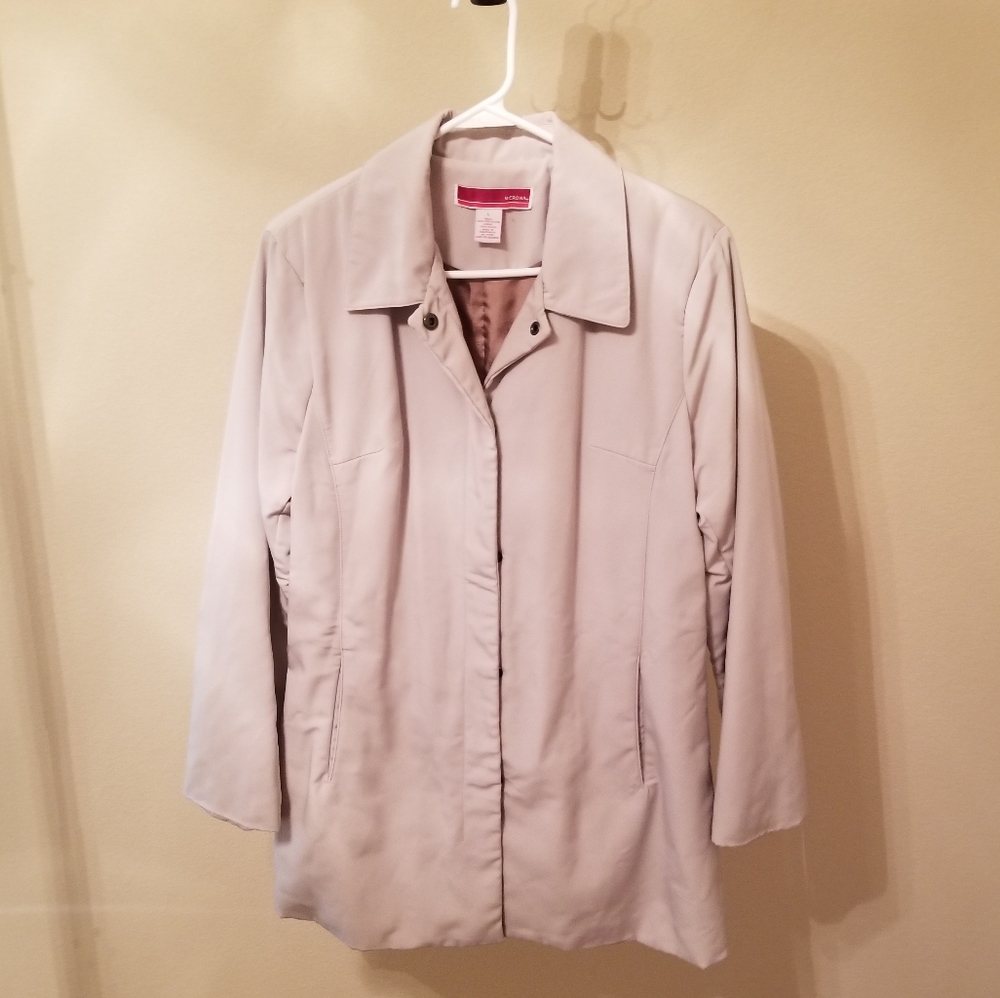 Tan polyester trench coat
